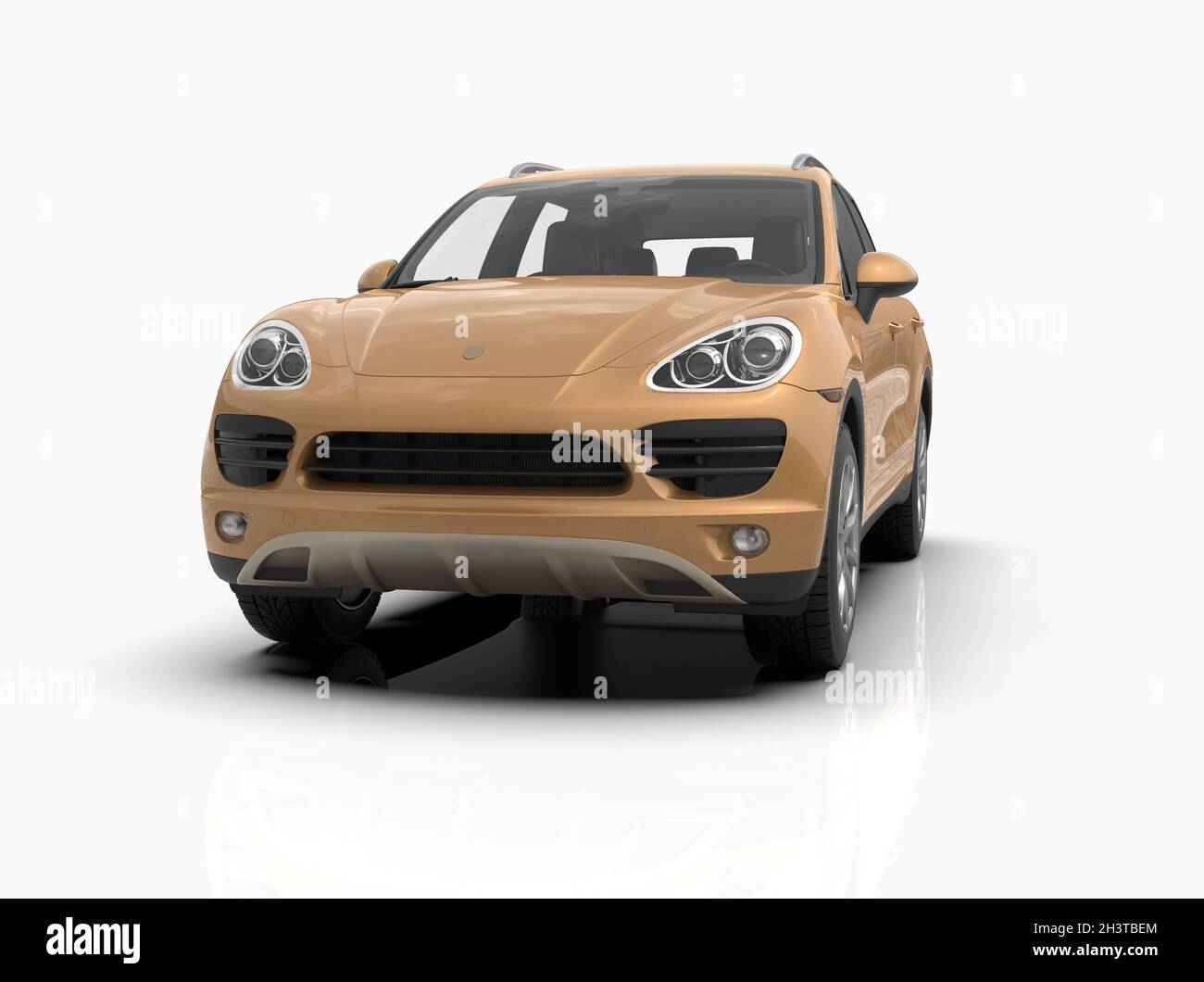 Generisches und brandloses Luxus-SUV isoliert auf weißer 3d-Abbildung Stockfoto