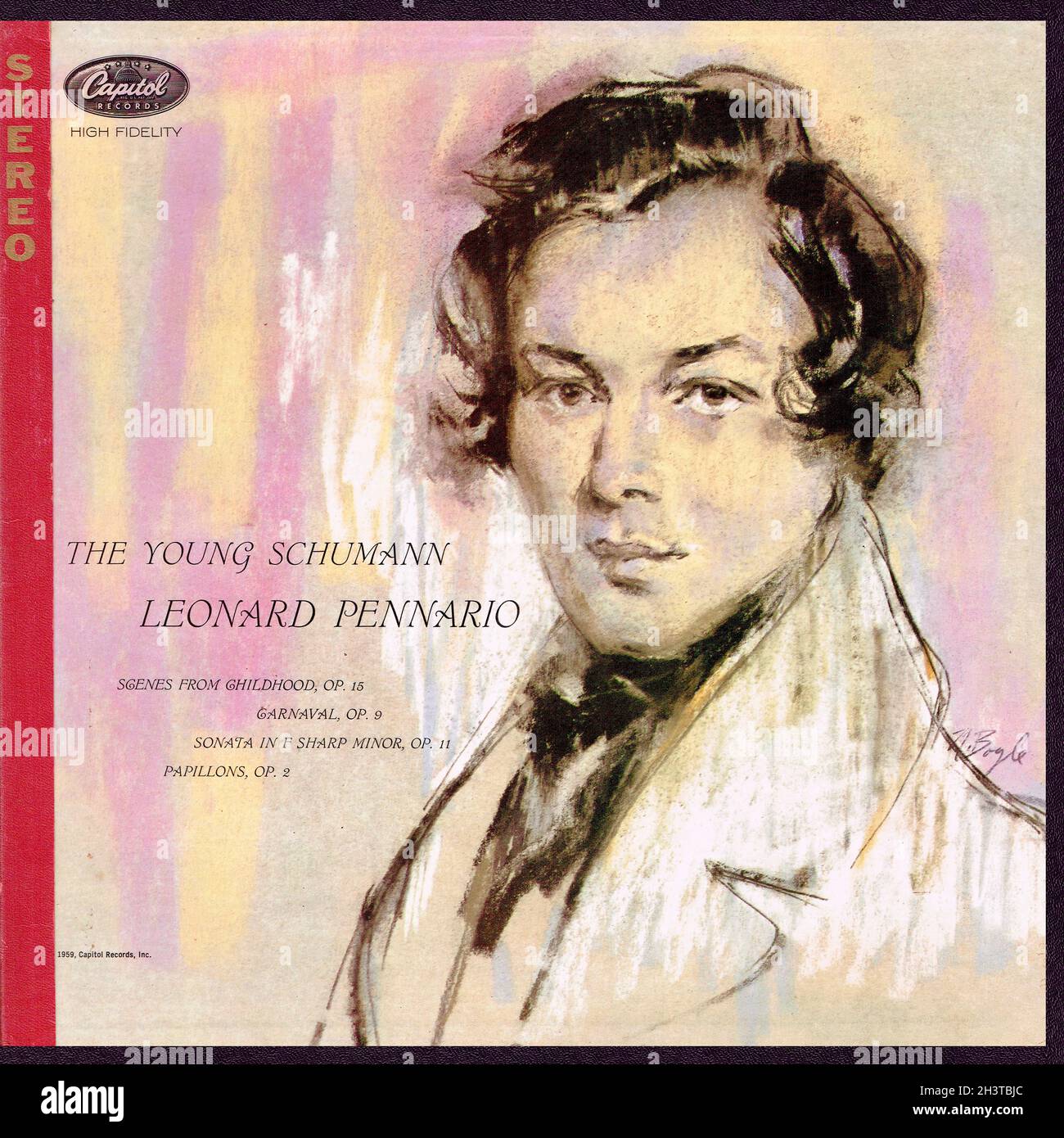 Die junge Schumann â €¢ Kinderszenen â €¢ Canaval â €¢ Sonate â €¢ Papillons - Pennario Capitol 1 - Klassische Musik Vintage Vinyl Schallplatte Stockfoto