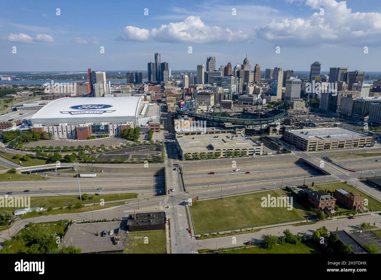 Luftaufnahme Des Detroit Lions Home Ford Field Stockfoto