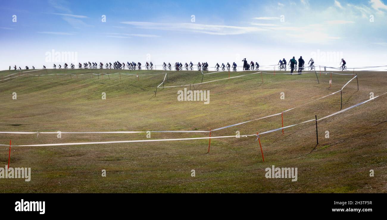 Cyclocross-Rennen, South Shields, Tyne and Wear, England, Großbritannien, GB, Europa. Stockfoto