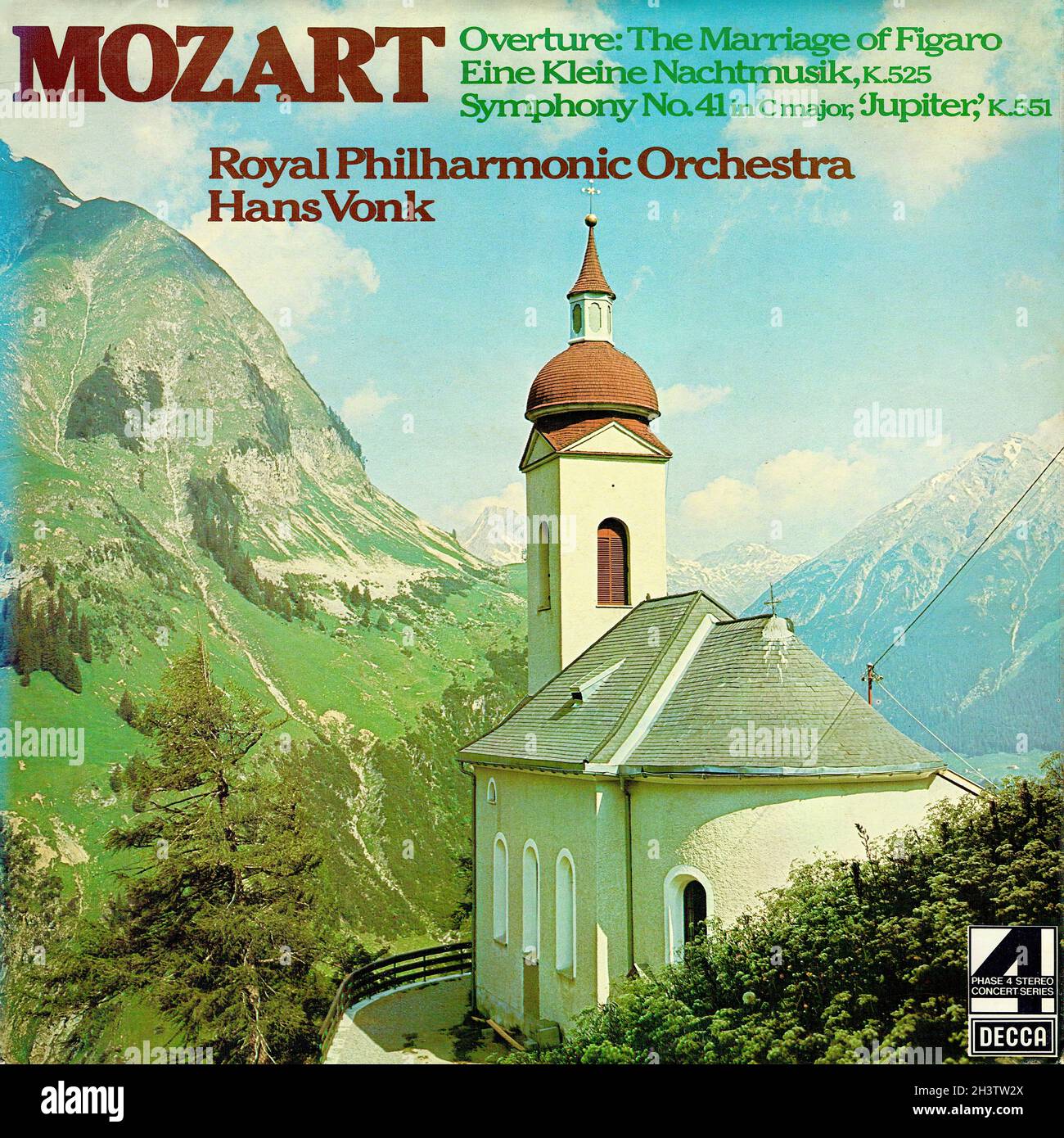 Mozart Symphony 41 â €¢ Ouverture Marriage of Figaro â €¢ eine kleine Nachtmusik - Vonk RPO London Phase 4 1 - Klassische Musik Vintage Vinyl Schallplatte Stockfoto