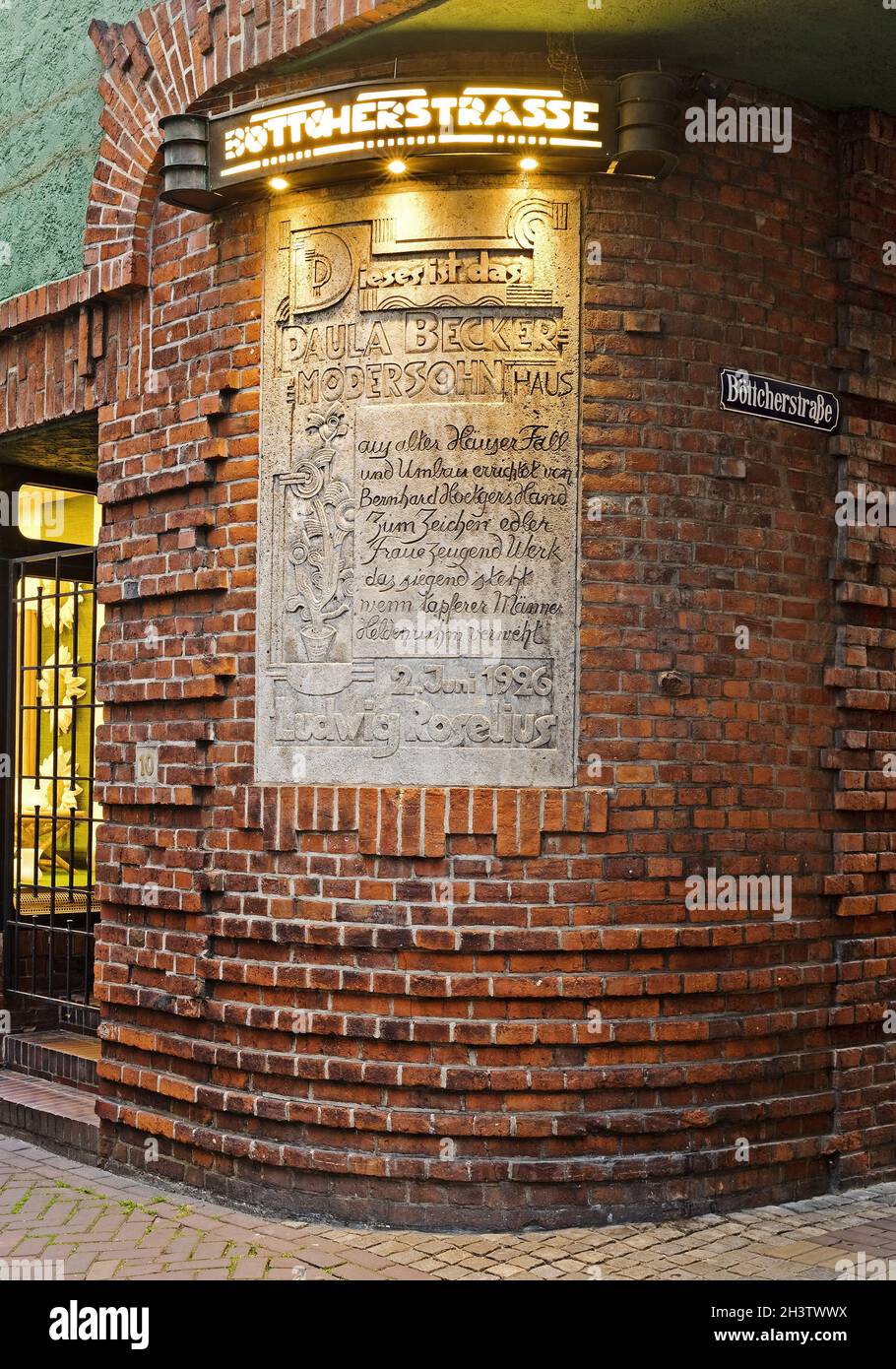 Paula-Becker-Modersohn-Haus, Eingang Böttcherstraße, Altstadt, Bremen, Deutschland, Europa Stockfoto