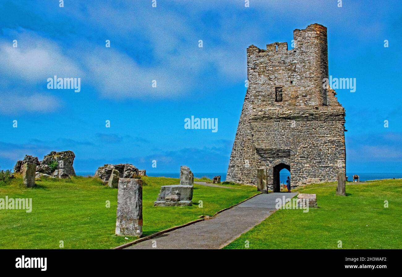 Aberystwyth Castle, das Nordtor im Inneren. Stockfoto