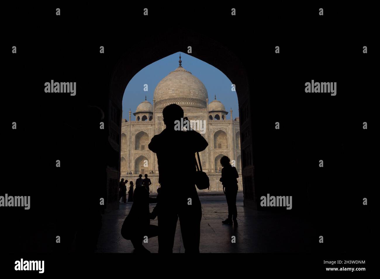 Ein Fotograf bei Taj Mahal Stockfoto