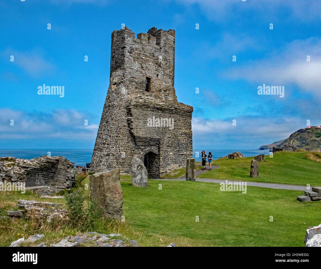 Aberystwyth Castle, das Nordtor im Inneren. Stockfoto