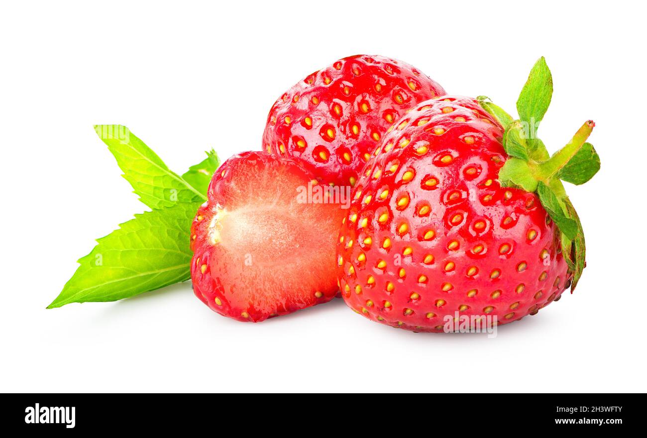 Erdbeeren und Minze Stockfoto