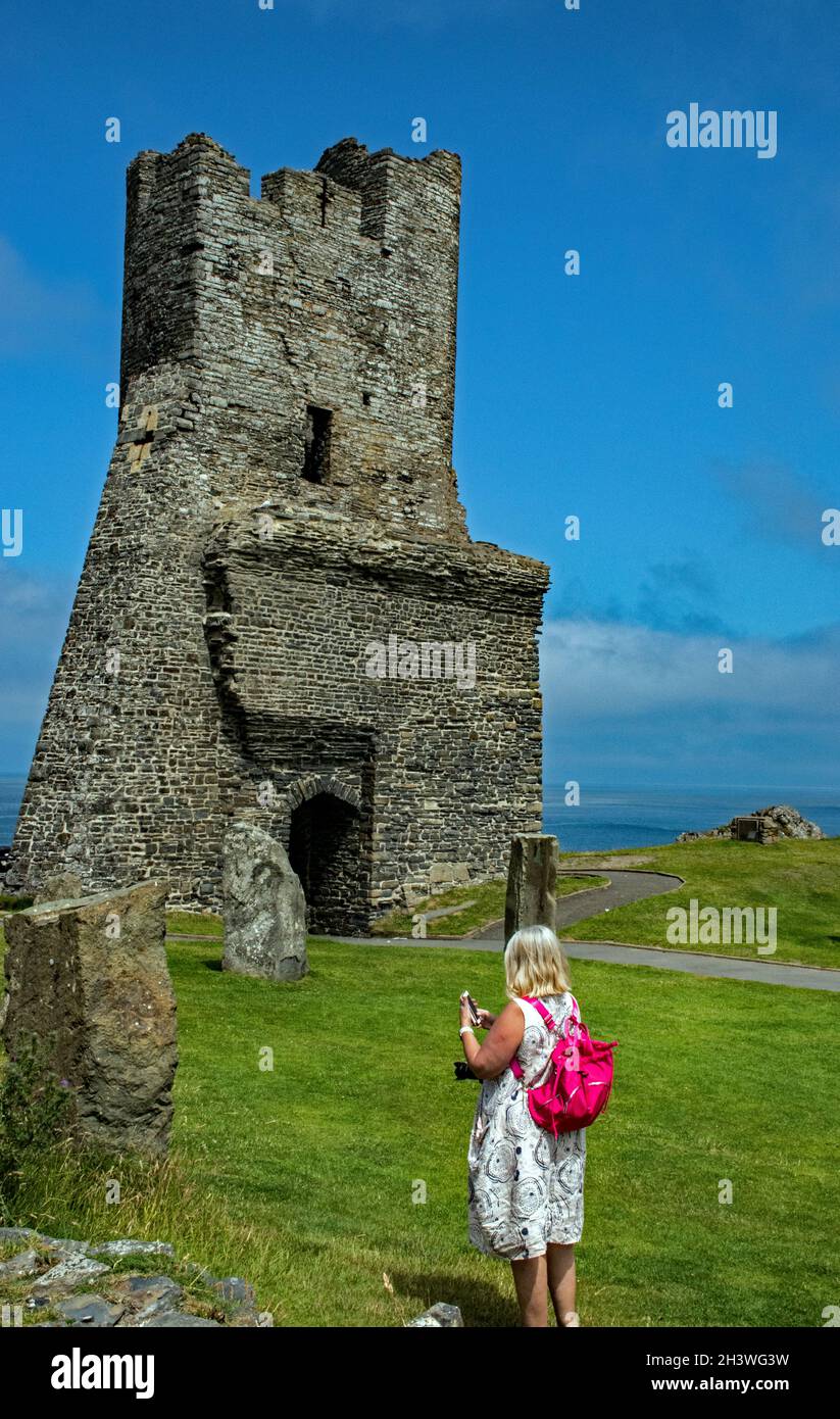 Aberystwyth Castle, das Nordtor im Inneren. Stockfoto
