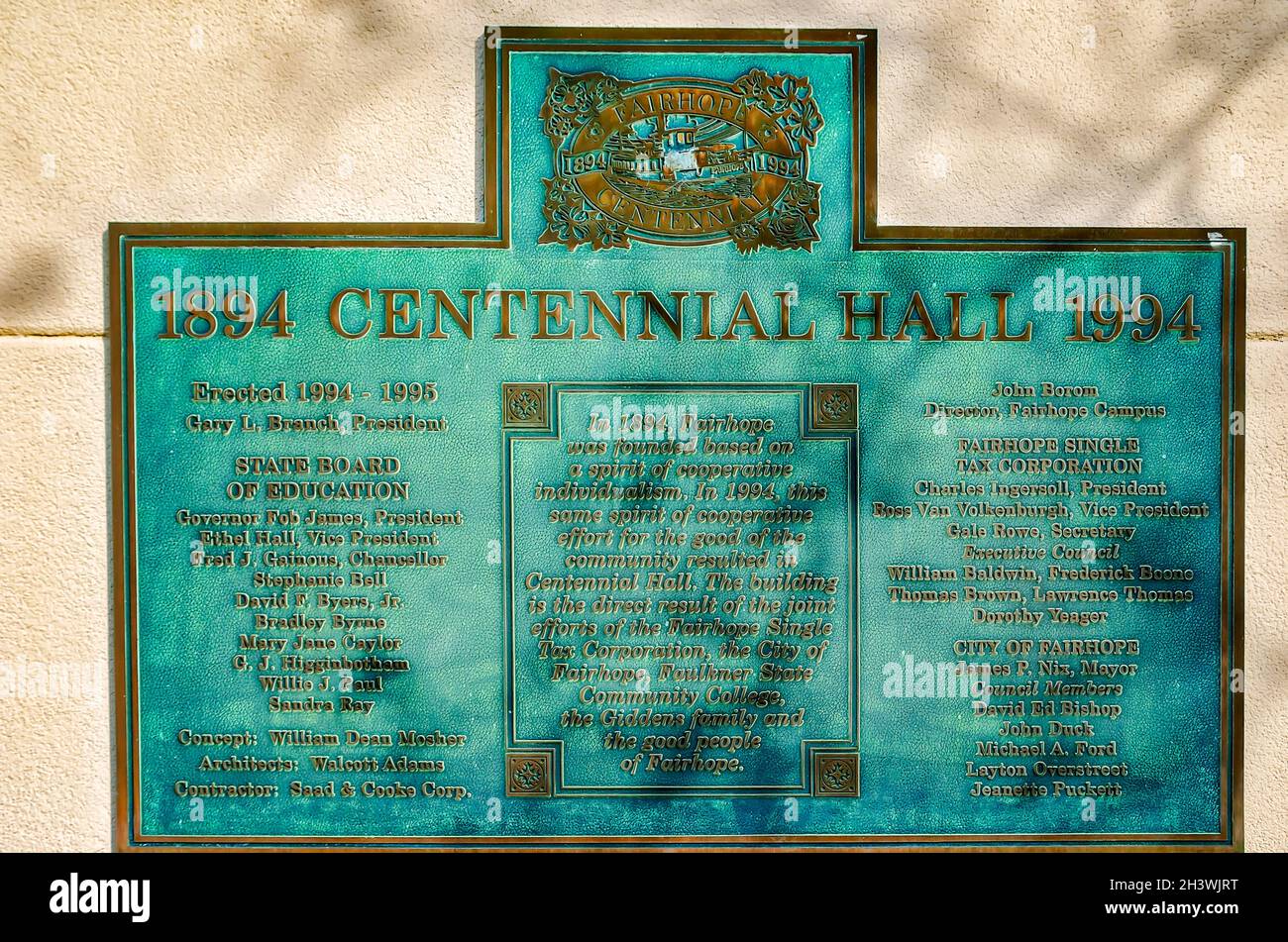 Die Centennial Hall ist auf dem Campus des Coastal Alabama Community College am 23. Oktober 2021 in Fairhope, Alabama, abgebildet. Stockfoto