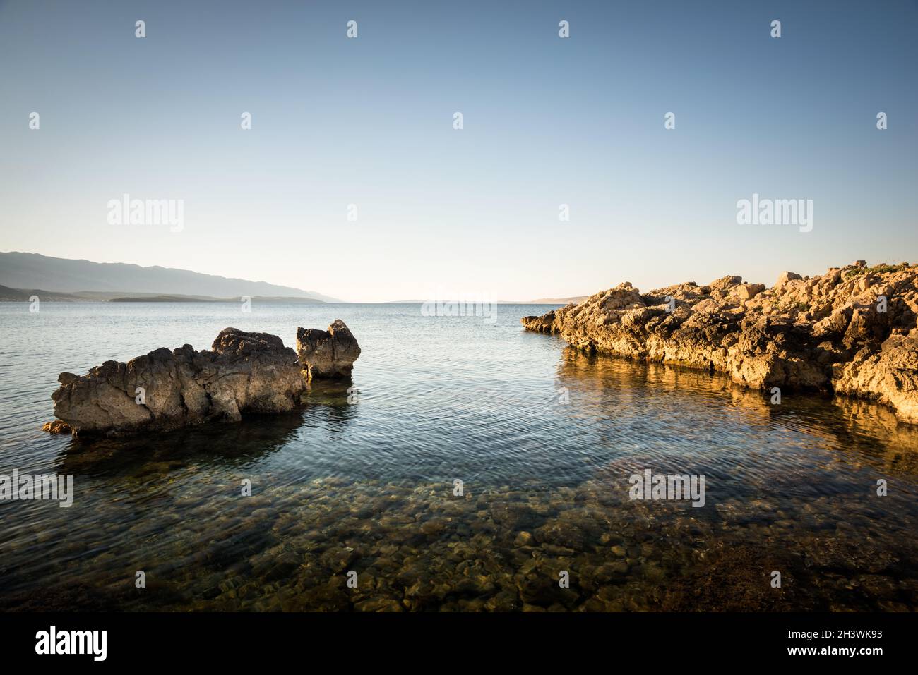 Felsen bei Suha Punta auf der Insel Rab Kroatien Stockfoto