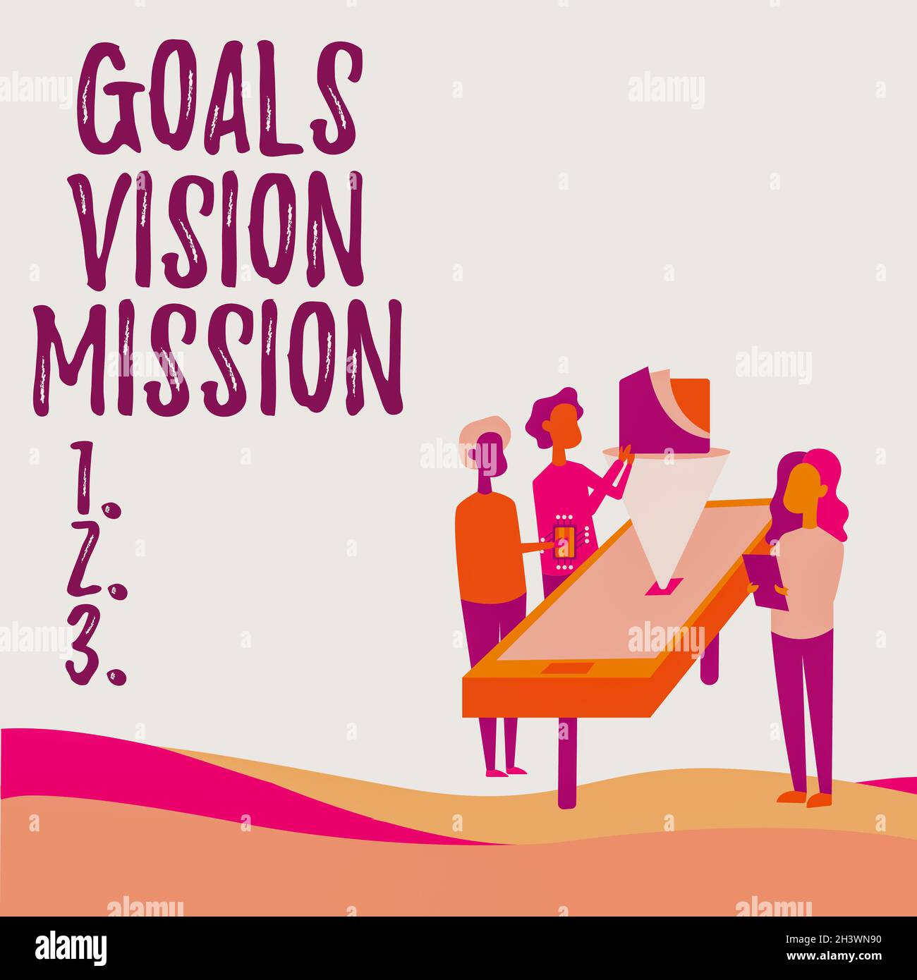 Inspiration zeigt Zeichen Ziele Vision Mission. Unternehmensübersicht ...