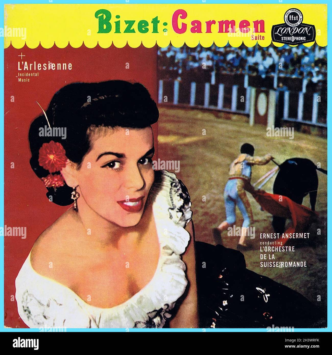 Bizet Carmen Suite â€¢ L'Arlesienne Suite - Ansermet London R2R - Klassische Musik Vintage Vinyl Schallplatte Stockfoto