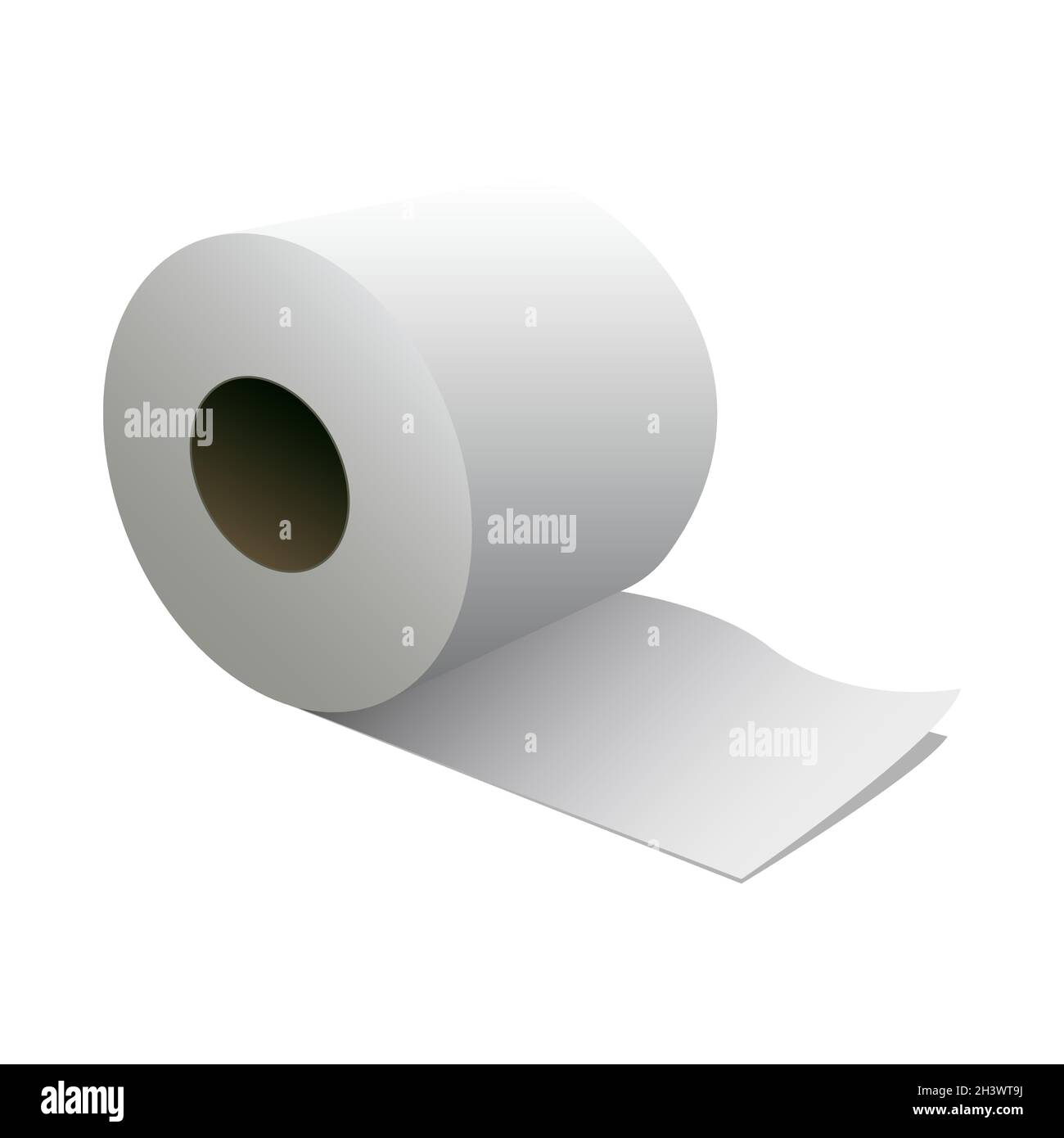 Symbol für Toilettenpapier. Symbol für Hygienepapierrollen auf weißem Hintergrund isoliert. Vektorgrafik. Stock Vektor