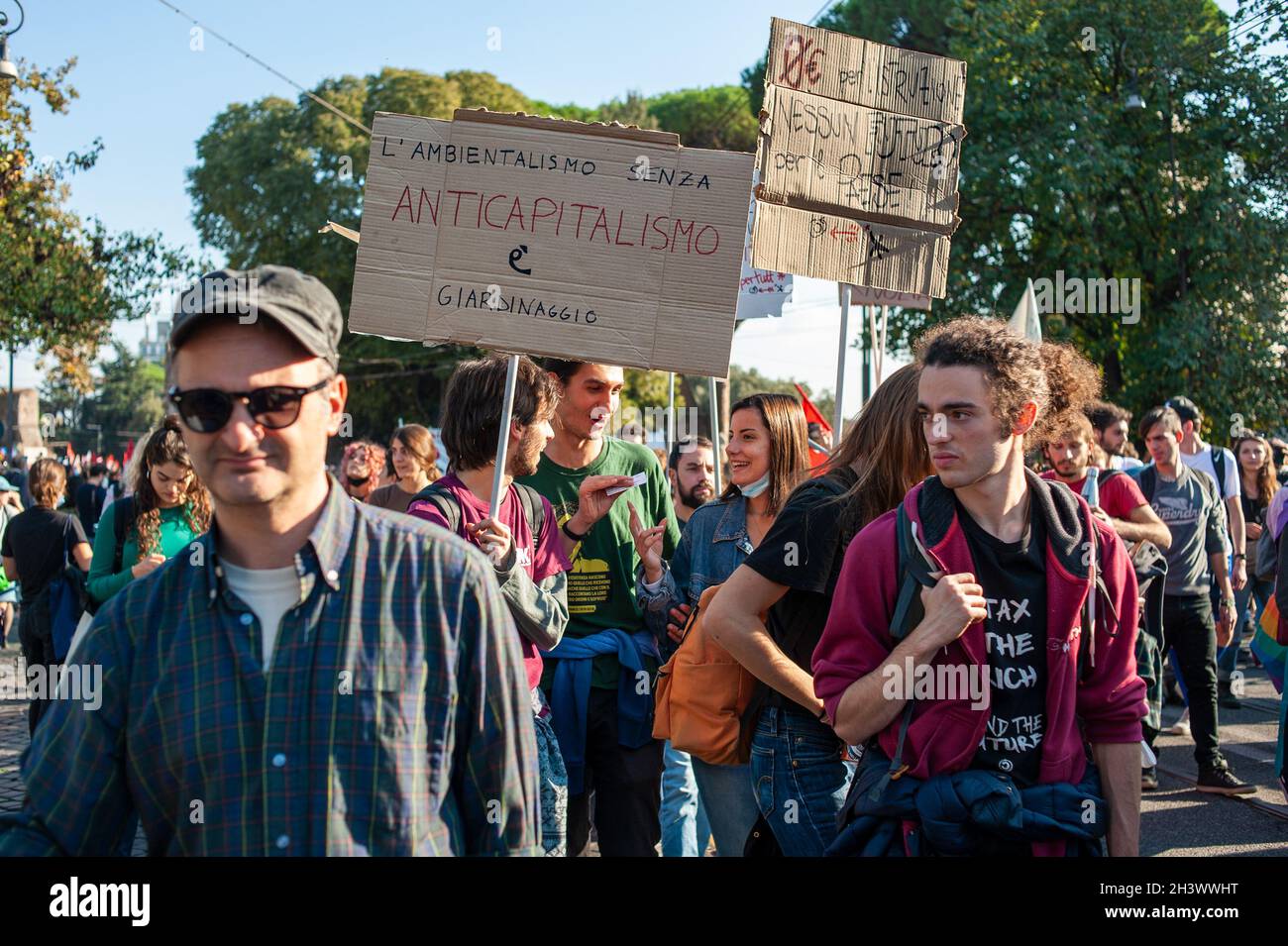 Rom, Italien 30/10/2021: Protestdemonstration gegen den G20-Gipfel. © Andrea Sabbadini Stockfoto