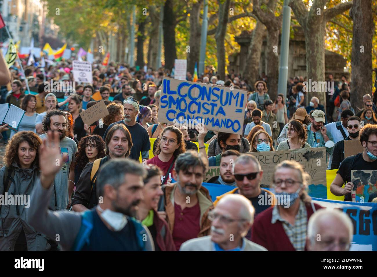 Rom, Italien 30/10/2021: Protestdemonstration gegen den G20-Gipfel. © Andrea Sabbadini Stockfoto