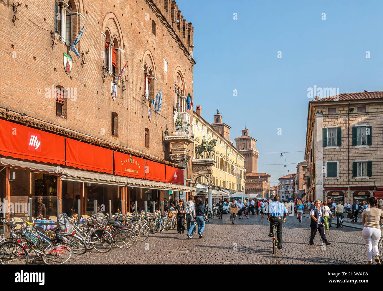 Ferrara historisches Stadtzentrum, Emilia-Romagna, Italien Stockfoto