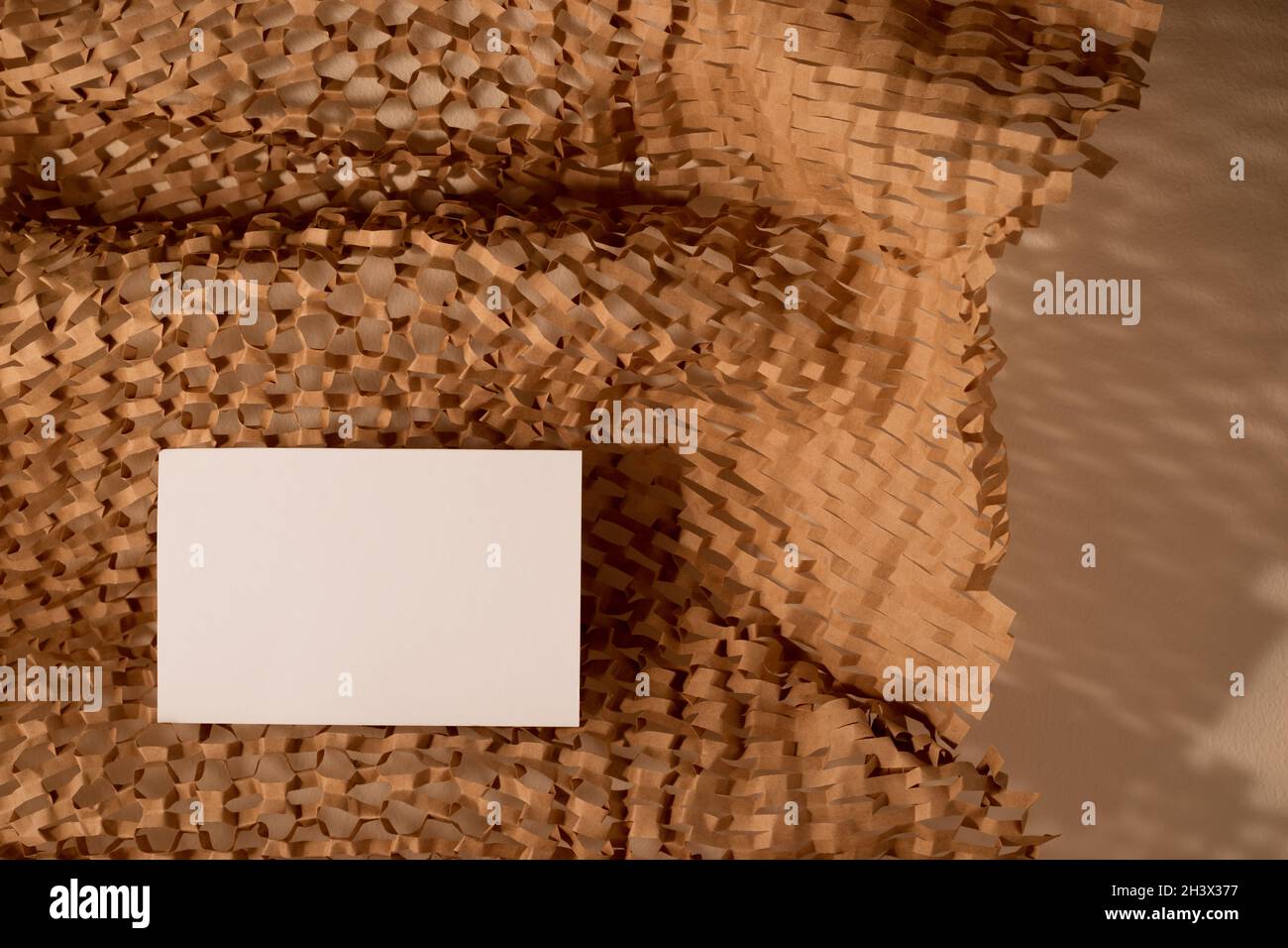 Leere Visitenkarte mit Platz für Text. Leere Kontaktkarte mit Platz für Unternehmensdetails Stockfoto