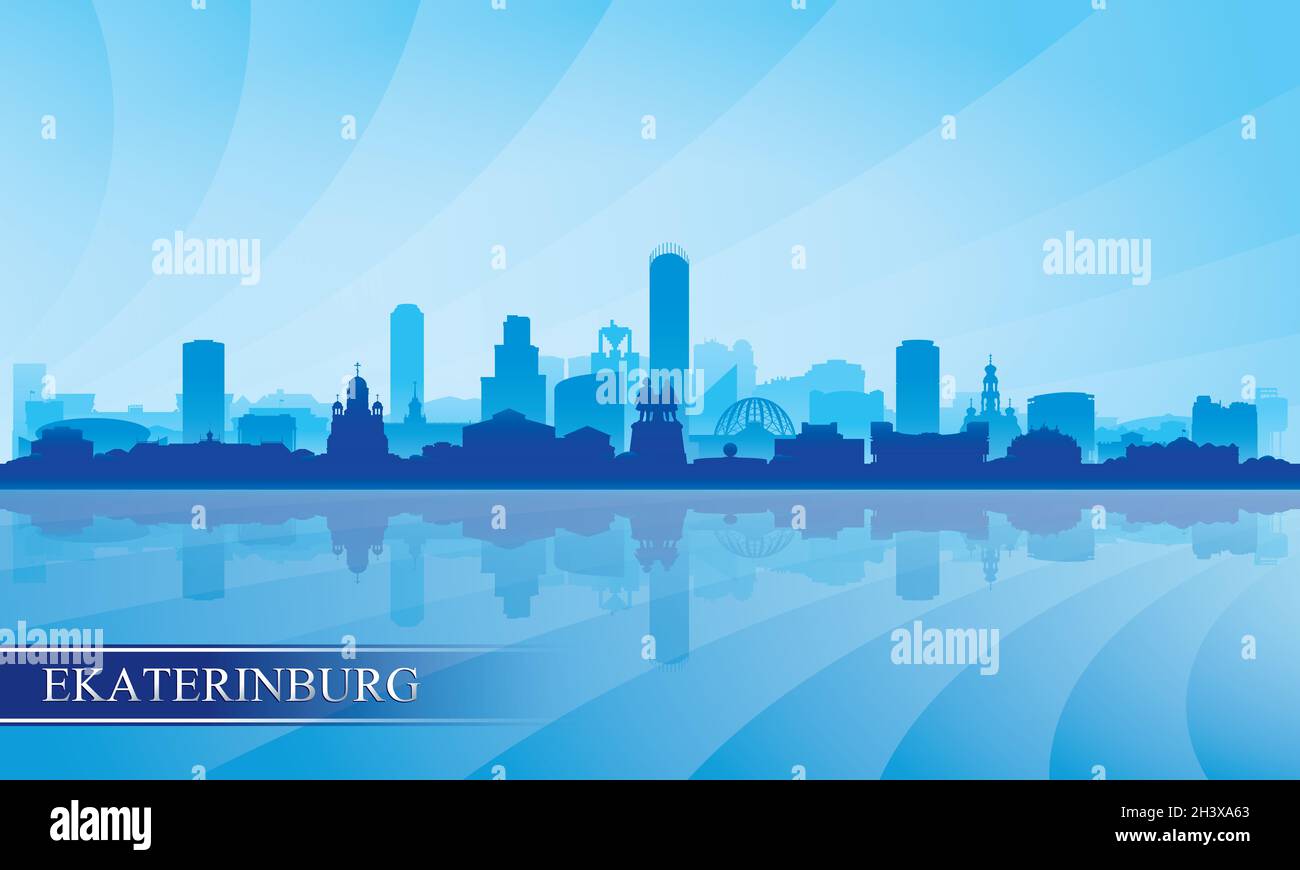 Jekaterinburg City Skyline Silhouette Hintergrund, Vektor-Illustration Stockfoto