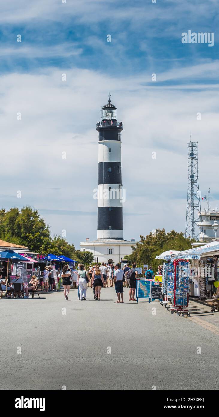 Leuchtturm von Chassiron auf der Insel OlÃ©ron in Frankreich Stockfoto