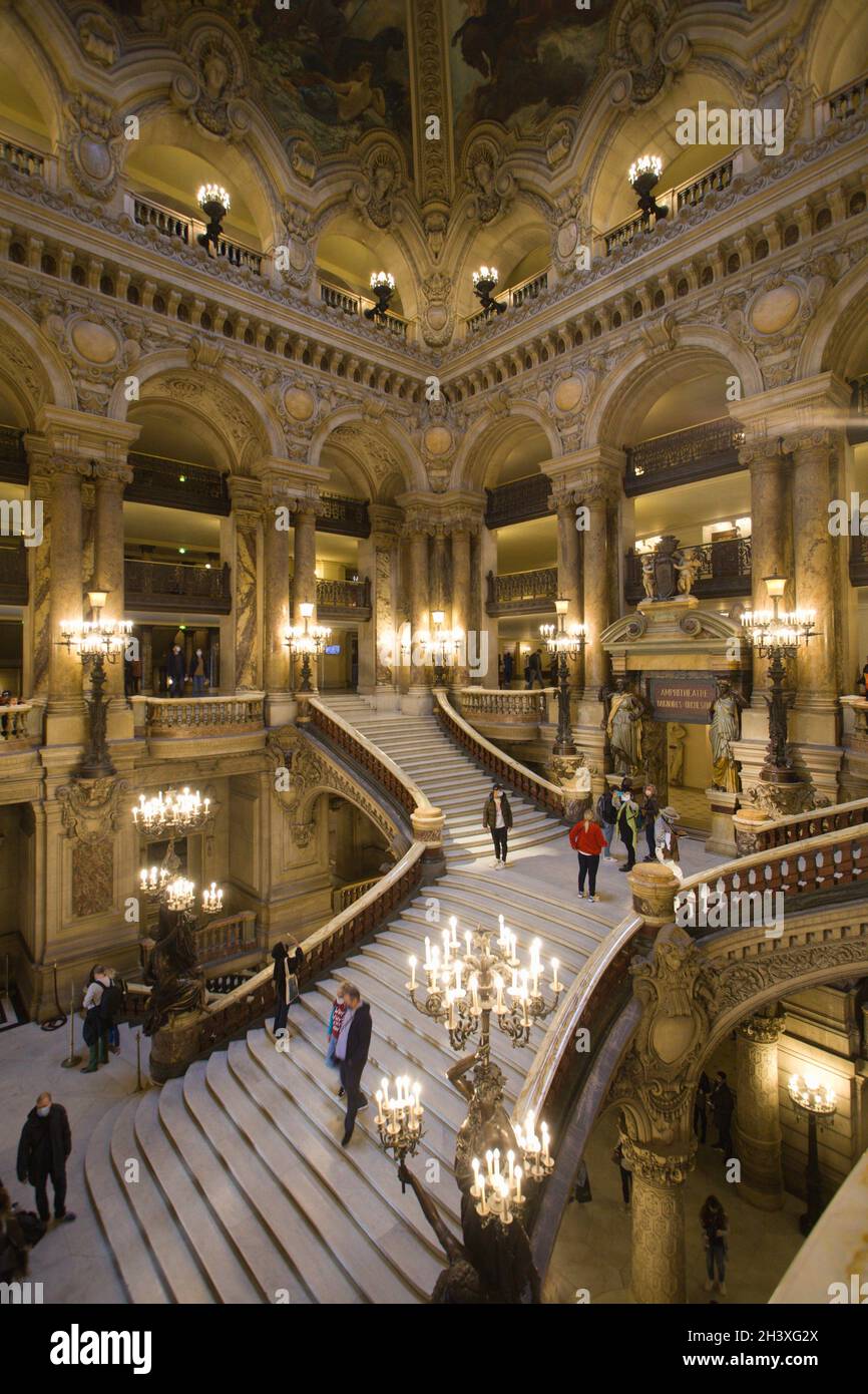 Frankreich, Paris, Opera Garnier, Interior, Grand Escalier, Stockfoto