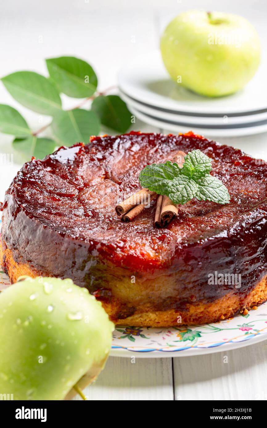 Traditionelle französische Apfelkuchen. Stockfoto