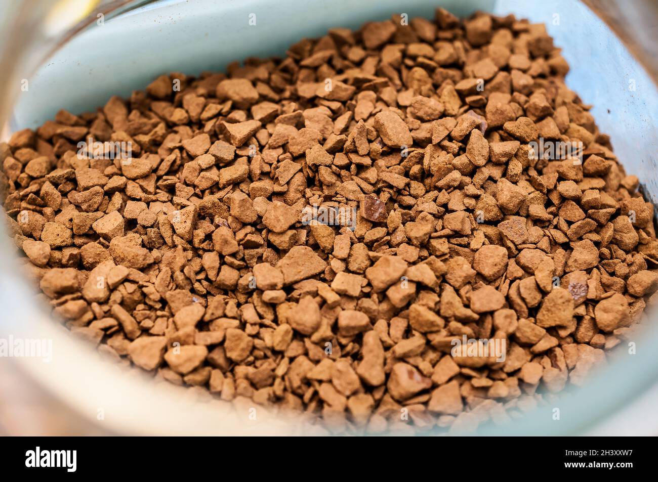 Geröstete Kaffeebohnen - Kaffeepulver Stockfoto
