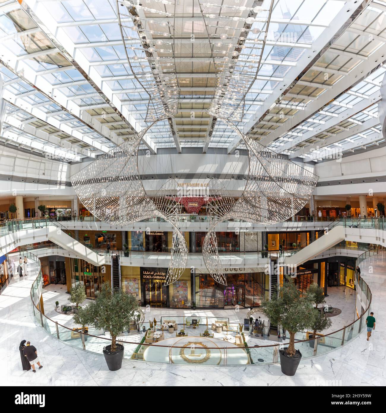 Dubai Mall Fashion Avenue luxuriöser Einkaufsplatz in den Vereinigten Arabischen Emiraten Stockfoto