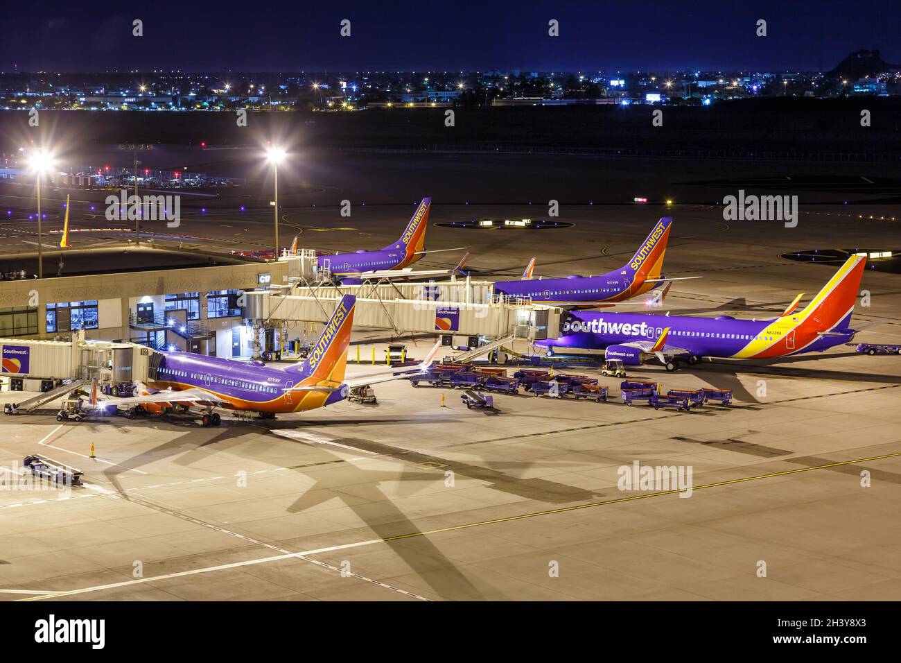 Southwest Airlines Boeing 737-Flugzeug Phoenix Airport in Arizona Stockfoto