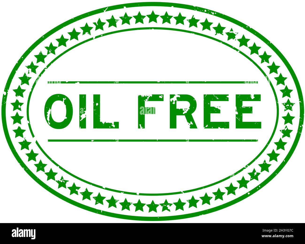 Grunge grün ölfrei Wort oval Gummi Stempel auf weißem Hintergrund Stock Vektor
