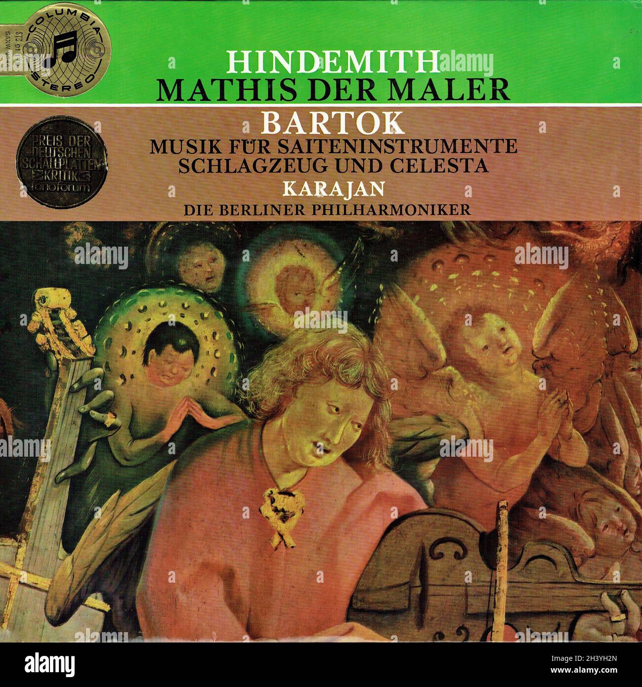 Hindemith Mathis der Maler - Bartok Music for Strings, Percussion, and Celeste - Karajan BPO Columbia UK 1 - Classical Music Vintage Vinyl Record Stockfoto