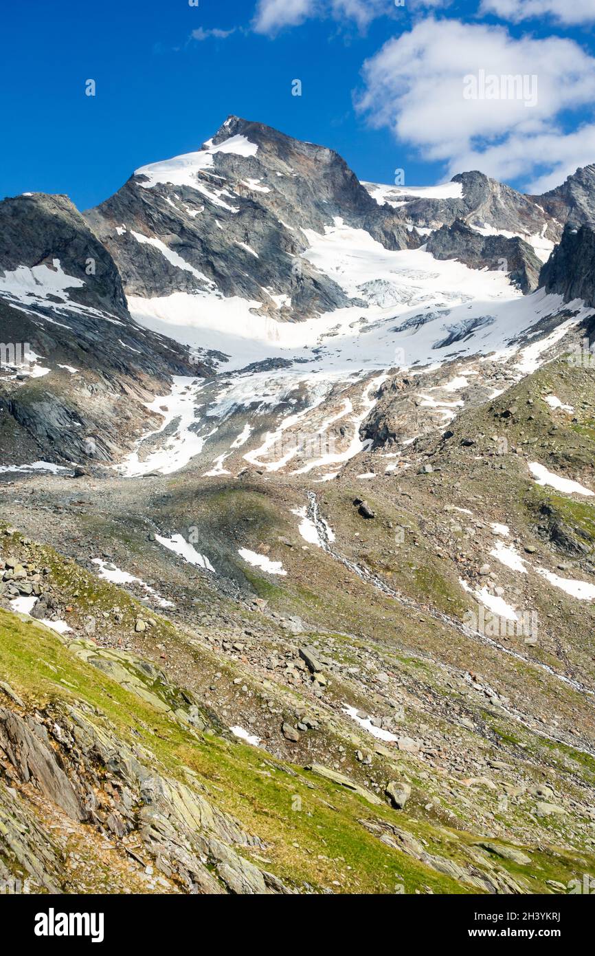 Die Dreiherrenspitze (3499 m) an der Grenze zwischen Italien und Österreich Stockfoto