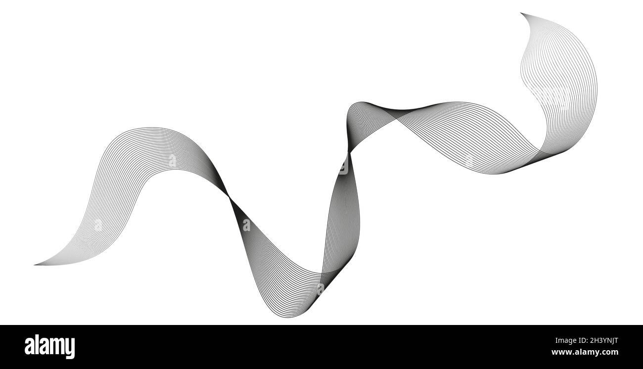 Gewellte abstrakte Streifen. Gekrümmte Linienvektorelemente für das Musikdesign. Digitaler Sound-Equalizer. Stock Vektor