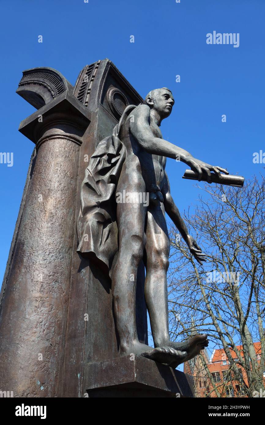 Denkmal der GÃ¶ttingen Sieben in Hannover Stockfoto