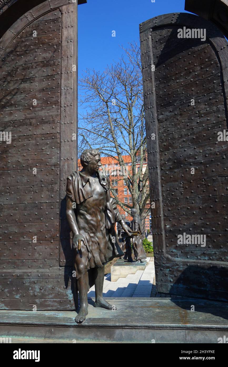 Denkmal der GÃ¶ttingen Sieben in Hannover Stockfoto
