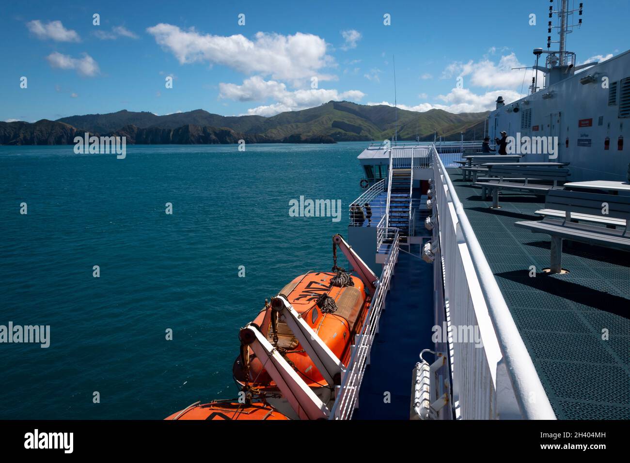 Bluebridge Cook Strait Ferry in Tory Channel, Marlborough Sounds, South Island, Neuseeland Stockfoto