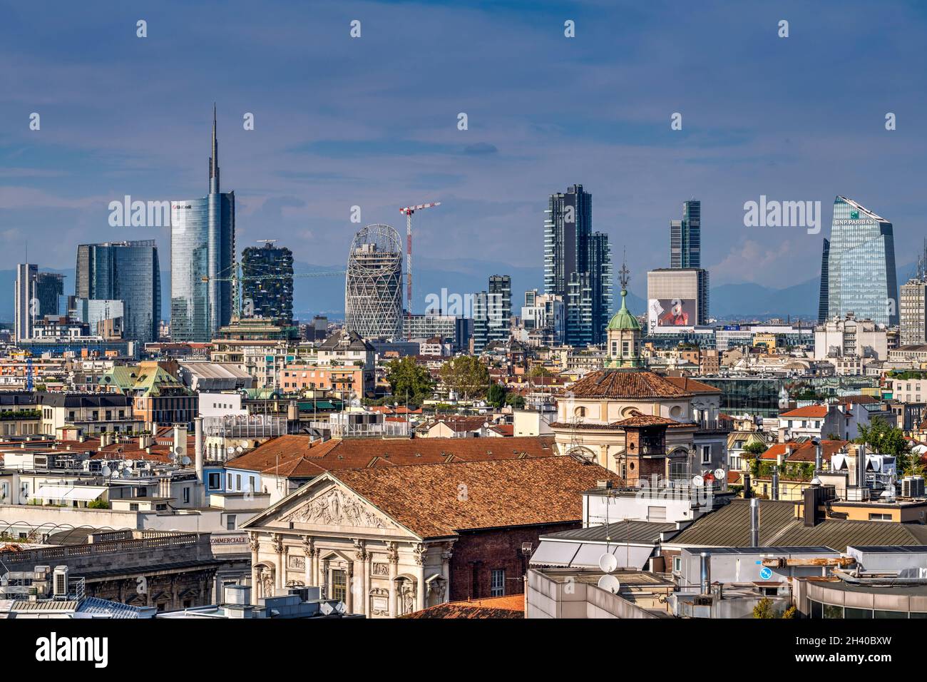 Skyline der Stadt, Mailand, Lombardei, Italien Stockfoto