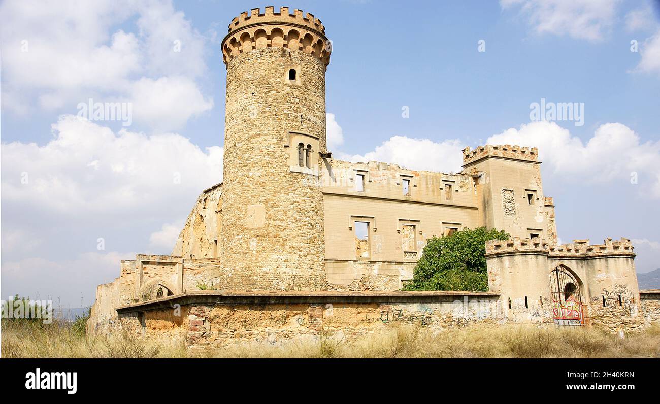 Schloss Torre SALVANA in Colonia Guell, Barcelona, Katalonien, Spanien, Europa Stockfoto