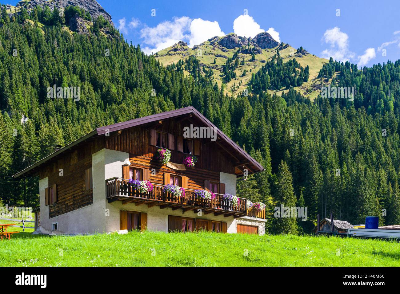 Val San Nicolo im Fassatal Stockfoto
