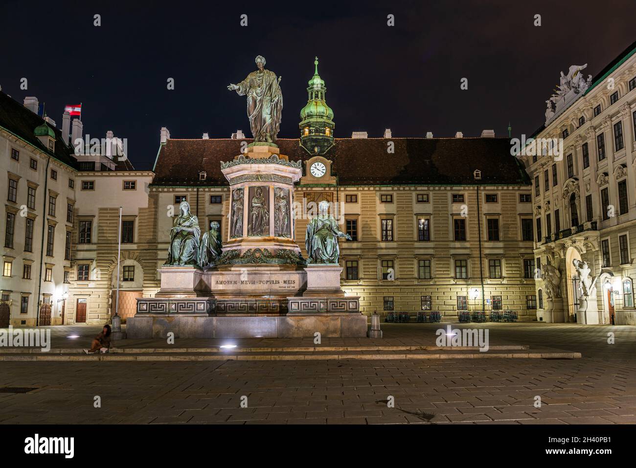 Kaiser Franz I. bei Nacht Stockfoto