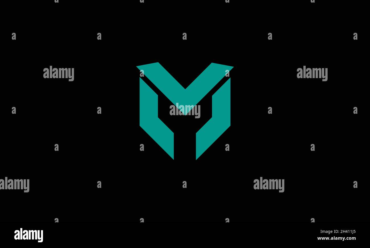 LOGO MIT DEM BUCHSTABEN M MIT NEGATIVEM PLATZEFFEKT FÜR DIE ILLUSTRATION Stock Vektor
