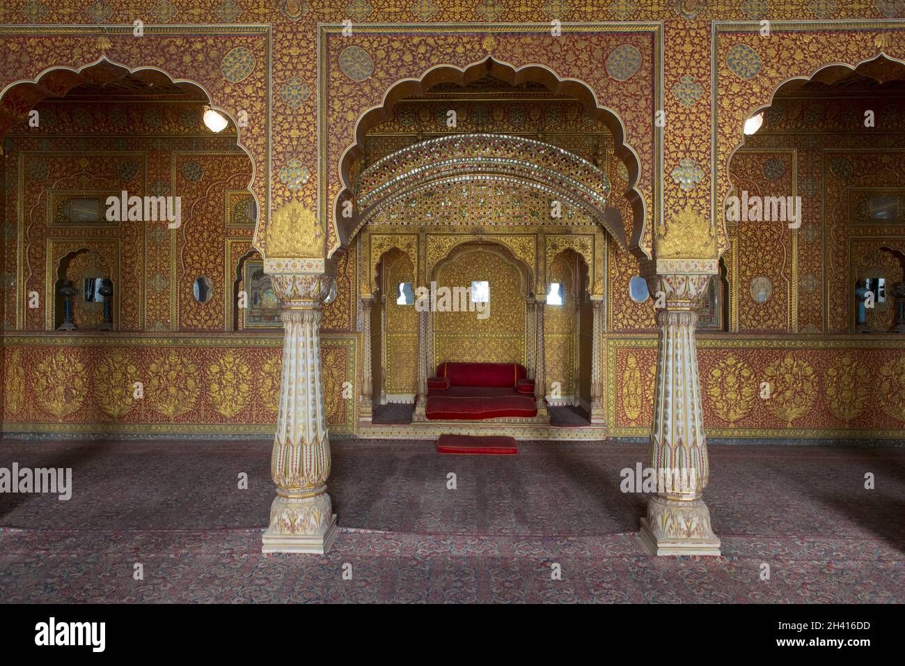 Im Inneren des Junagarh Fort in Bikaner Stockfoto