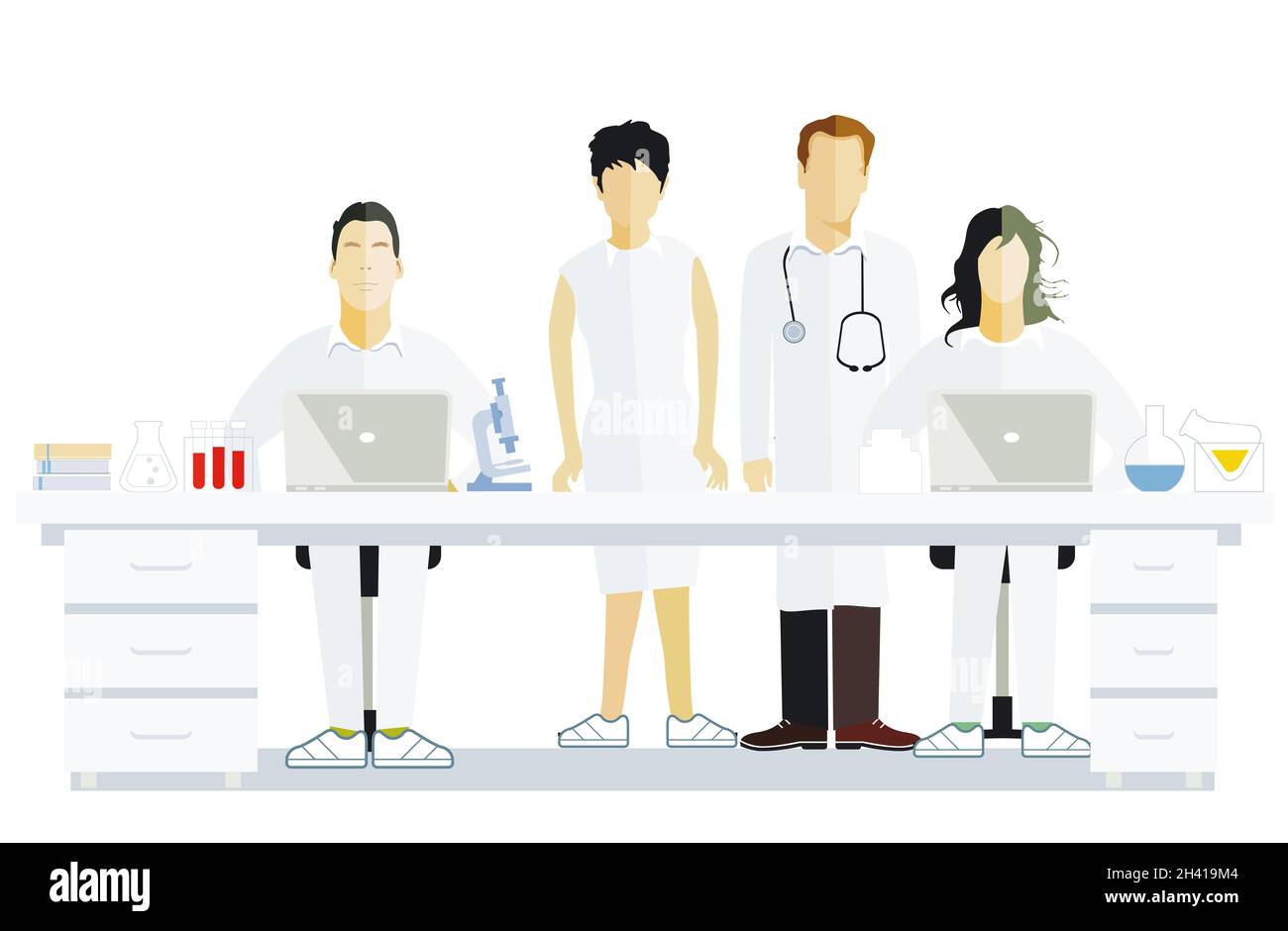 Forschung im klinischen Labor, Illustration Stockfoto