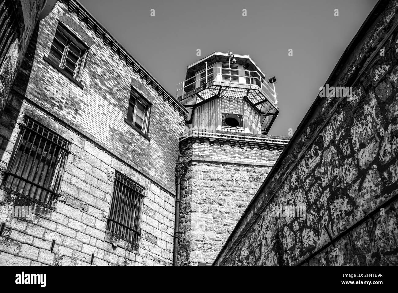 Wachturm für Gefängniswärter im Eastern State Penitentiary, USA Stockfoto