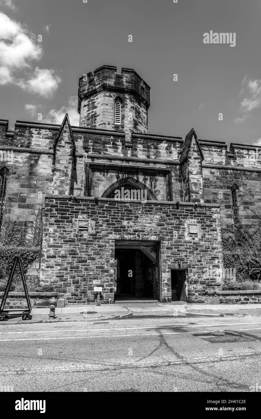 Eintritt zum berühmten Eastern State Penitentiary, Philadelphia, USA Stockfoto