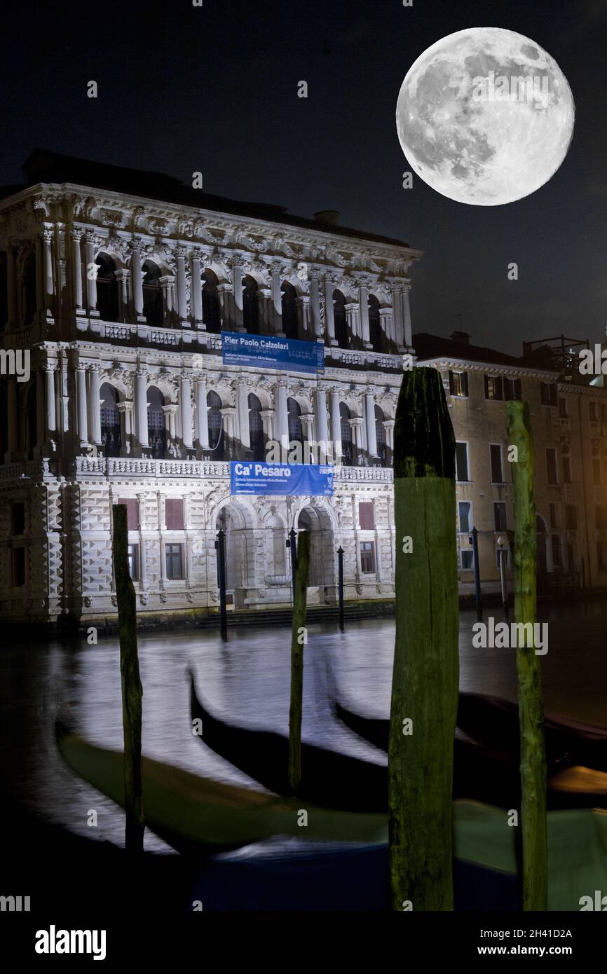 Ca? Pesaro unter Vollmond Stockfoto