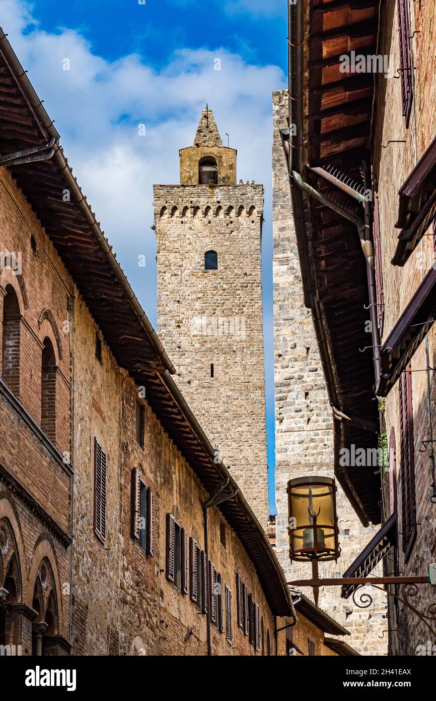Torre Grosa in San Gimignano Stockfoto