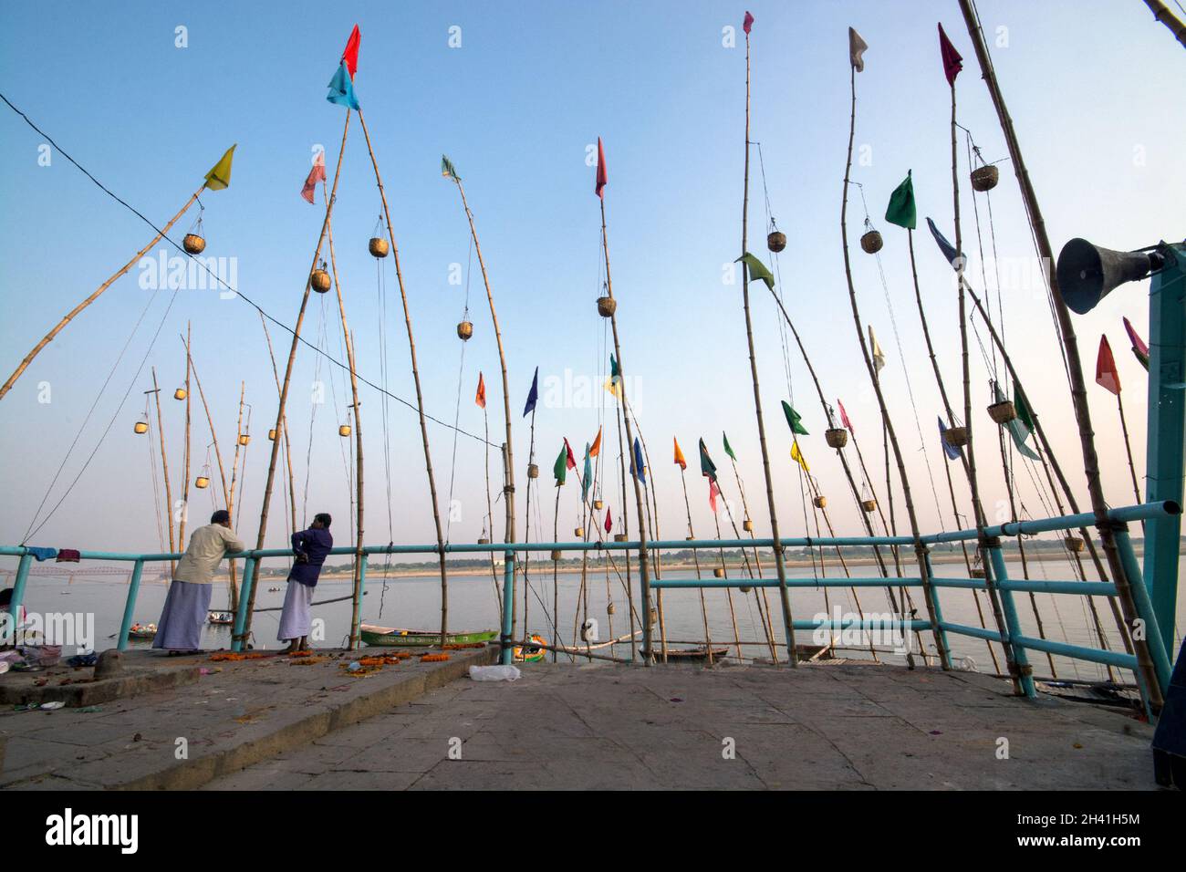 varanasi und ganges Stockfoto