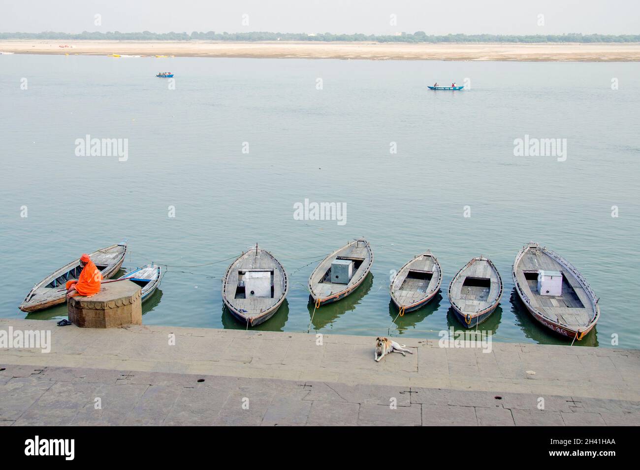 varanasi und ganges Stockfoto