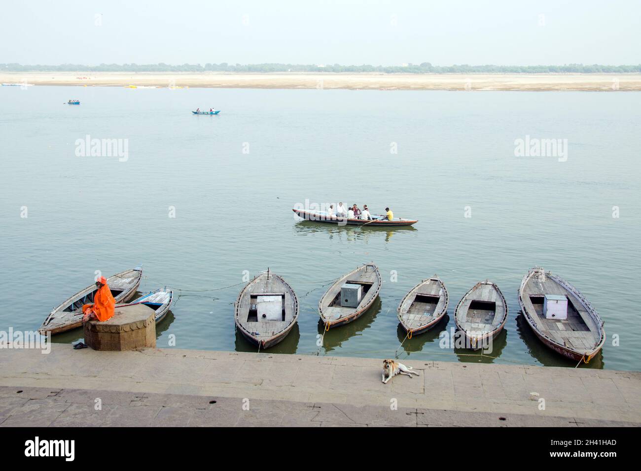 varanasi und ganges Stockfoto