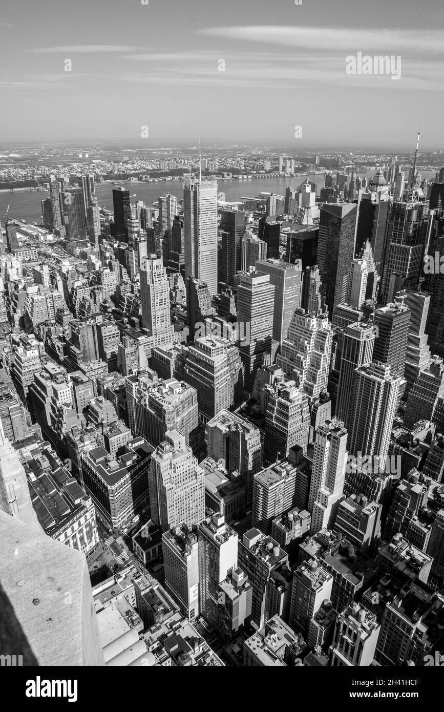 Manhattan Wolkenkratzer vom Empire State Building, USA Stockfoto