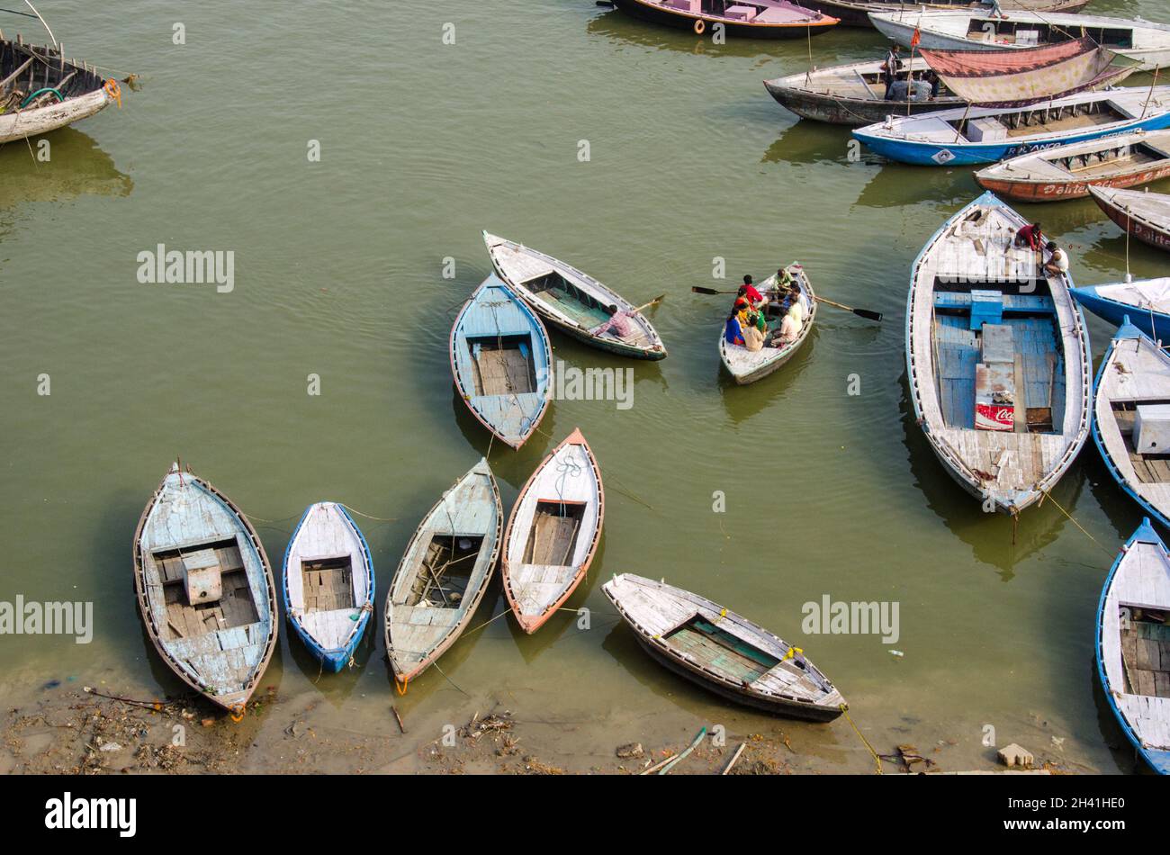 varanasi und ganges Stockfoto